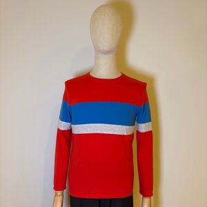 Cat & Jack Boys Red Long Sleeve Striped Tee Size L (12/14)